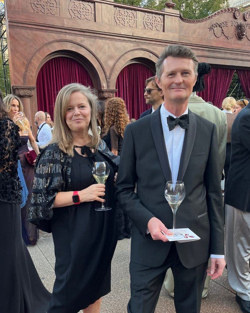 Andrew Rough and wife at the CNMI Sustainable Fashion Awards in Milan, Italy. Hosted at the Teatro all Scala
